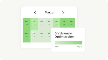 La interfaz del Gestor de Campañas cuenta con un calendario de programación que permite activar y desactivar diferentes campañas con filtros.